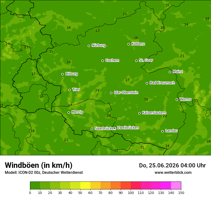 Maximale Windböen