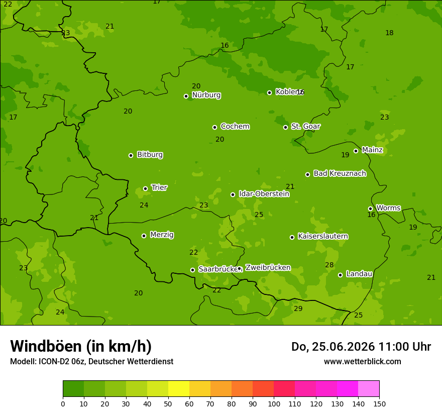Maximale Windböen