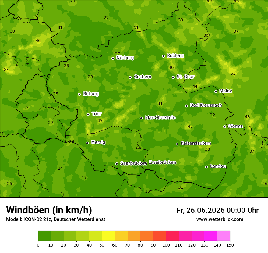Maximale Windböen