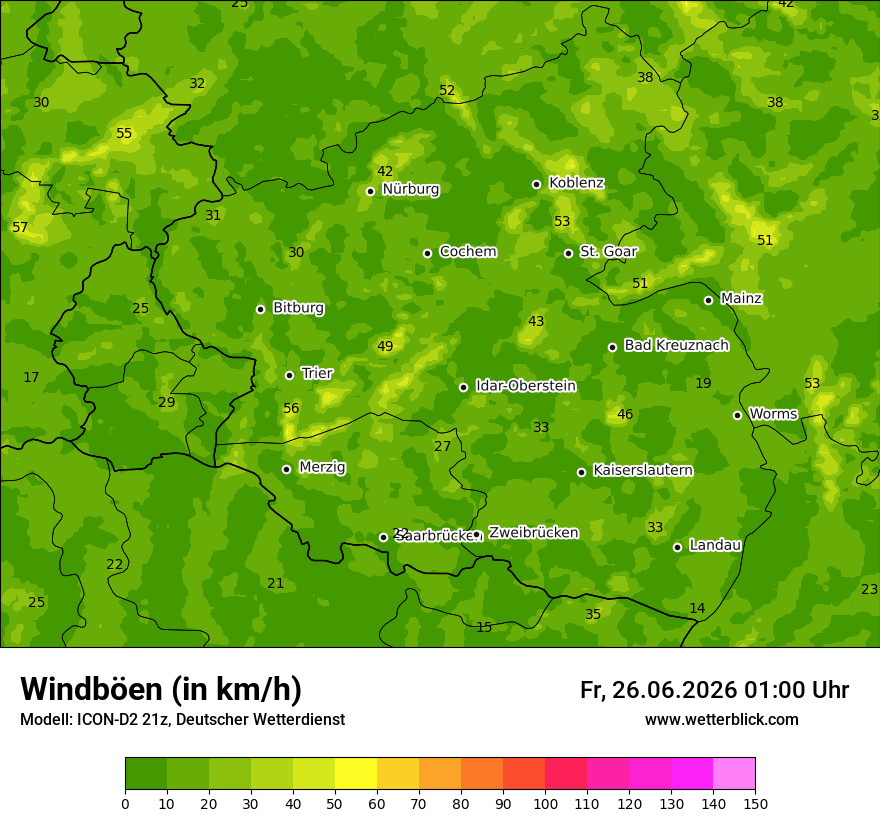 Maximale Windböen