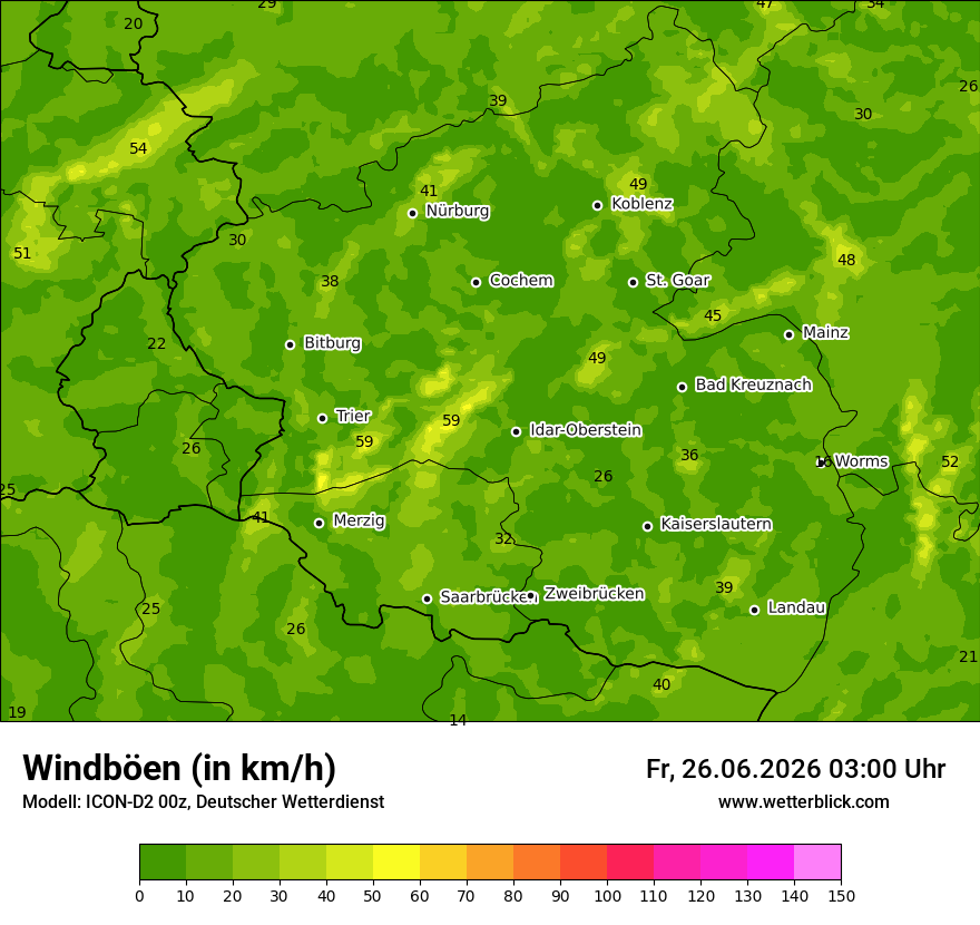 Maximale Windböen