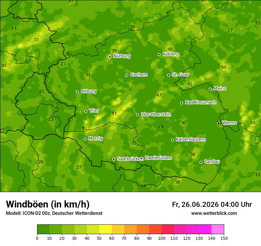 Maximale Windböen