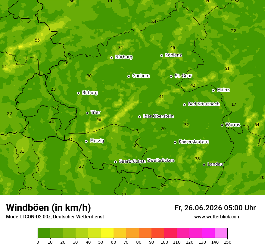 Maximale Windböen