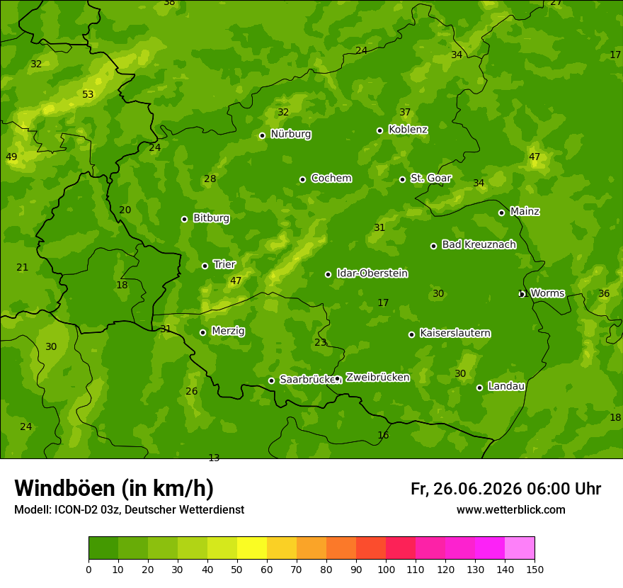 Maximale Windböen