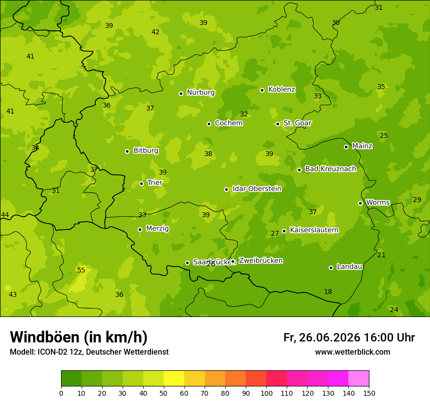 Maximale Windböen