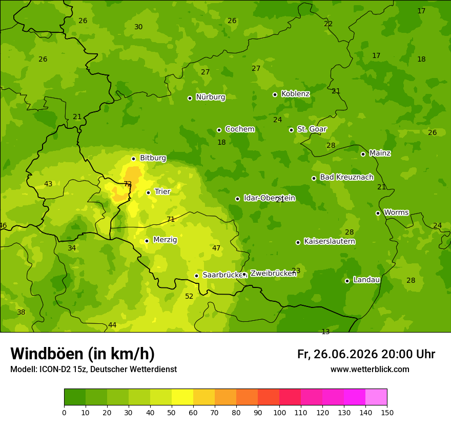 Maximale Windböen
