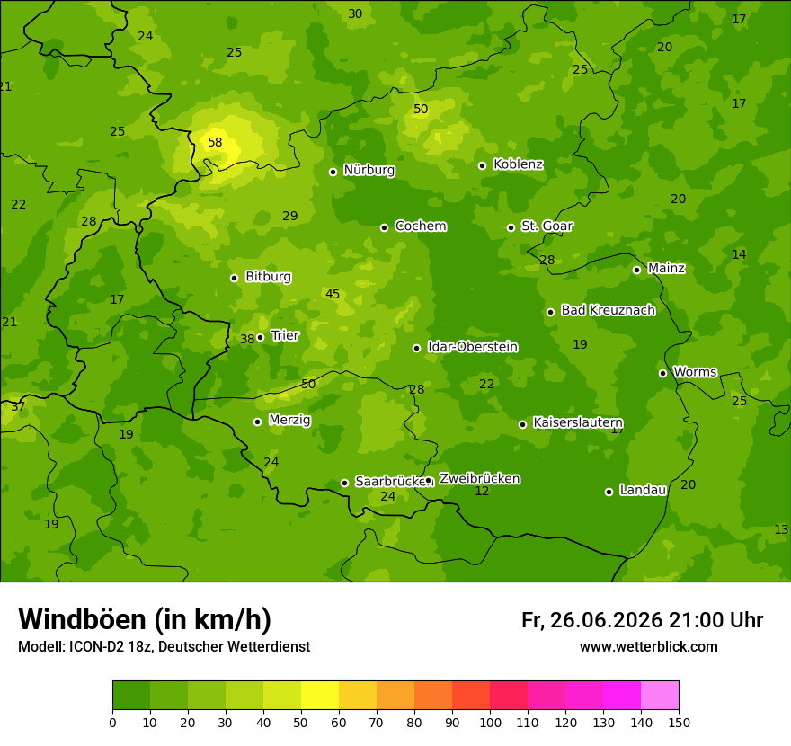 Maximale Windböen