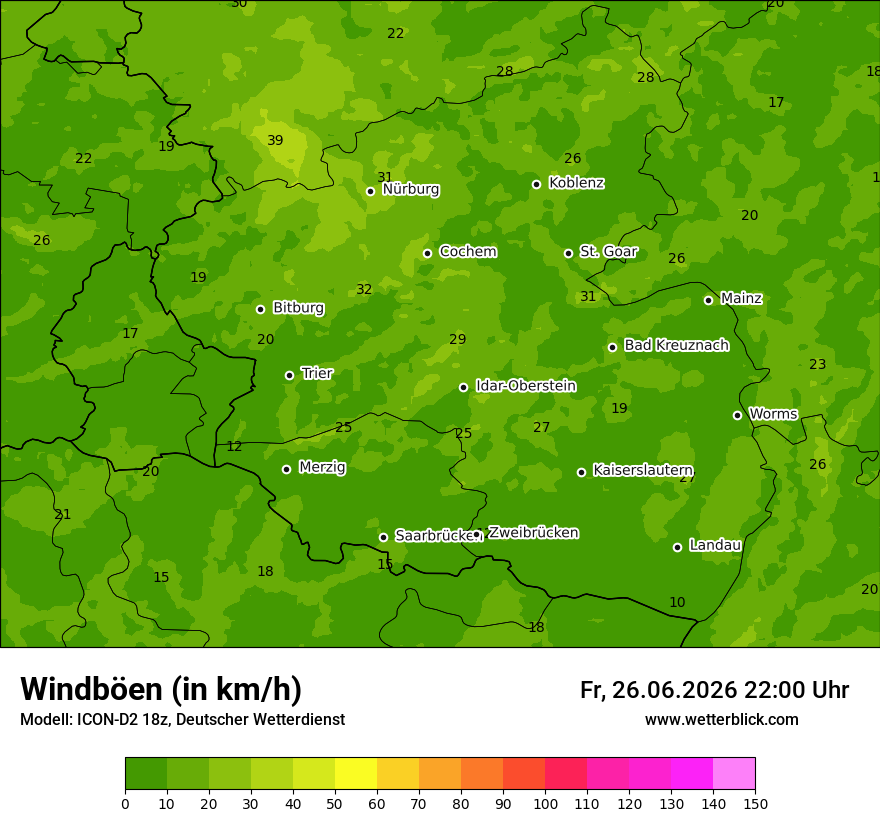 Maximale Windböen