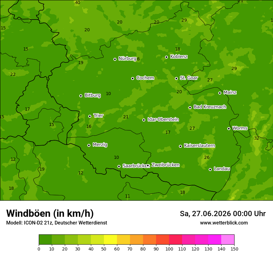 Maximale Windböen