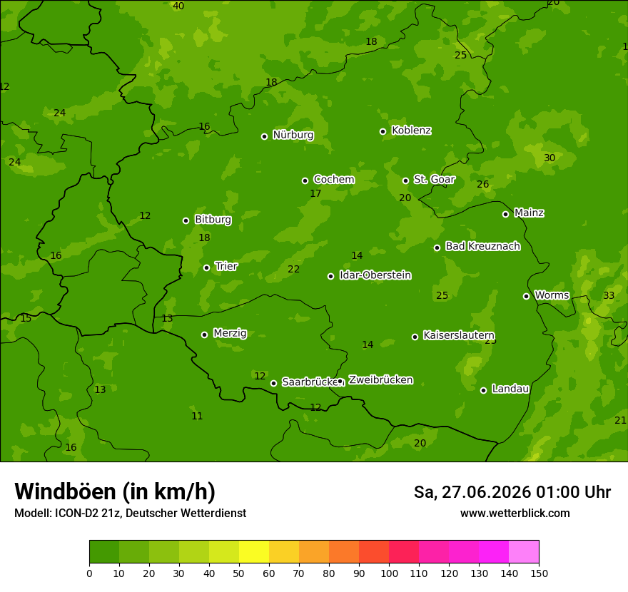 Maximale Windböen