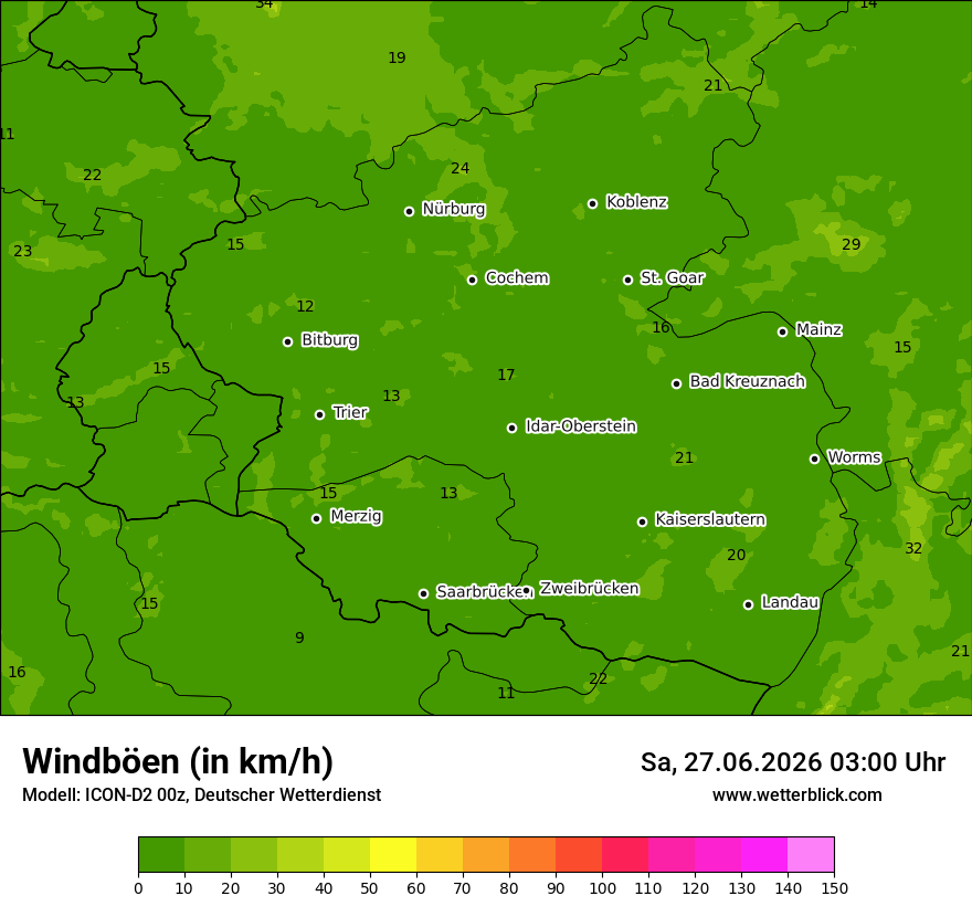 Maximale Windböen