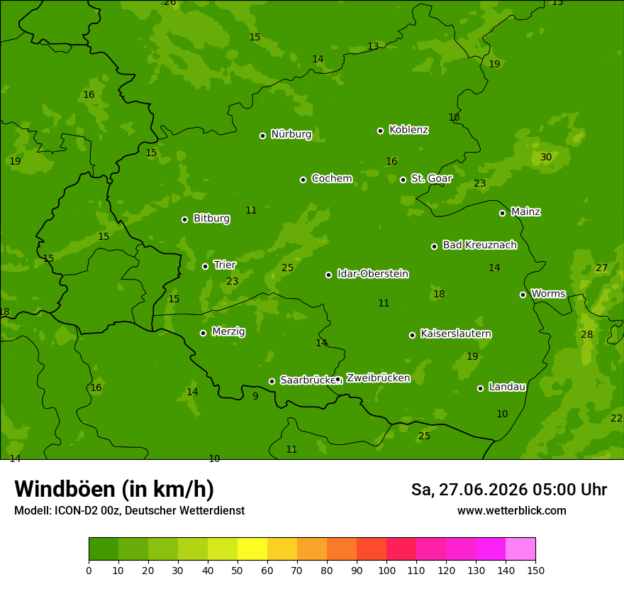 Maximale Windböen