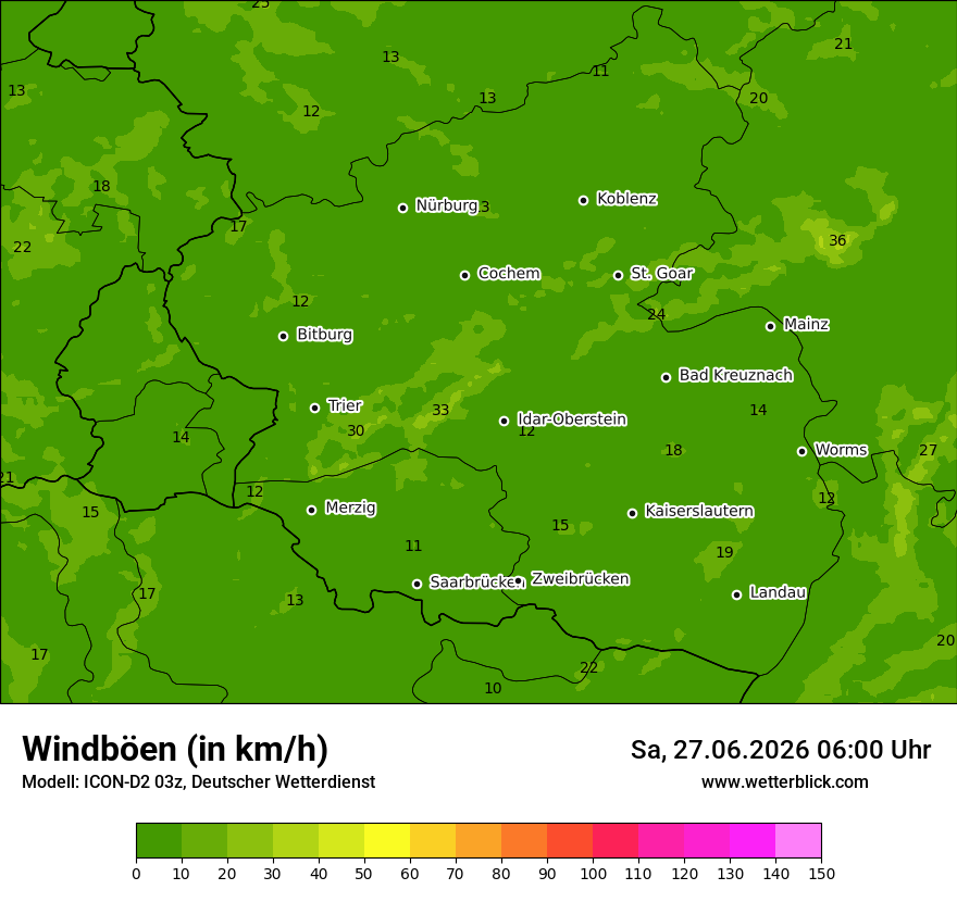 Maximale Windböen