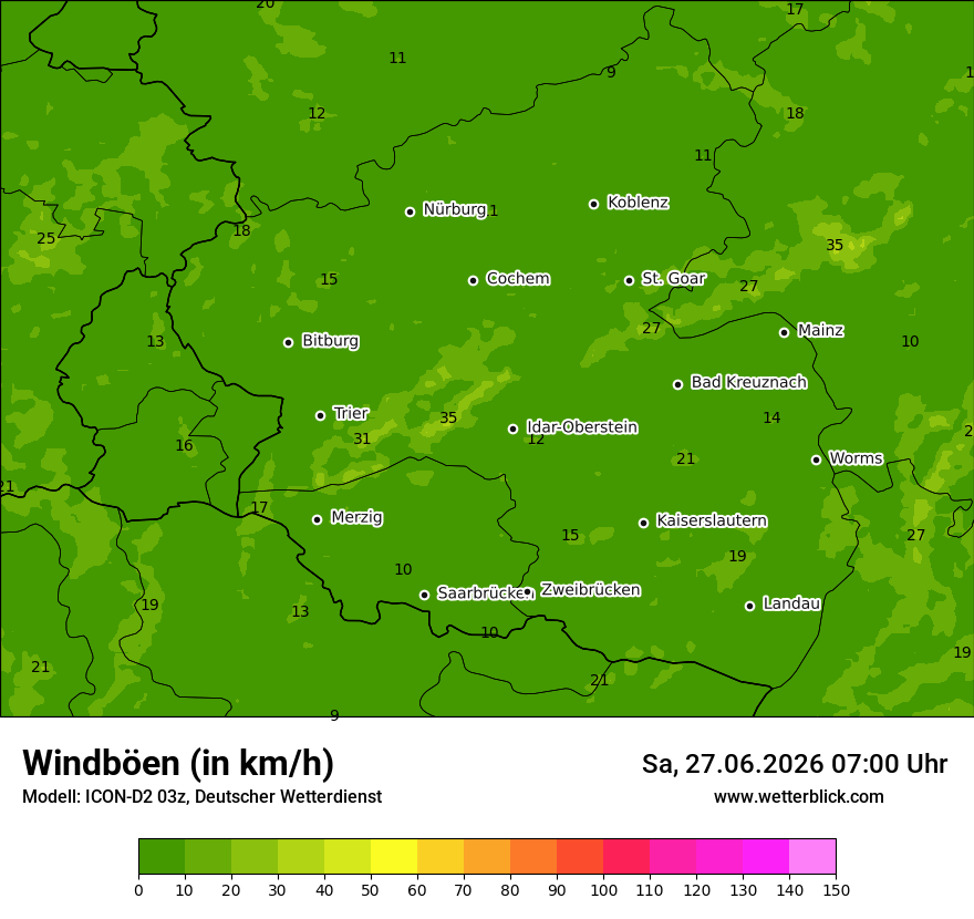 Maximale Windböen