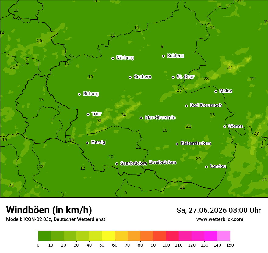 Maximale Windböen