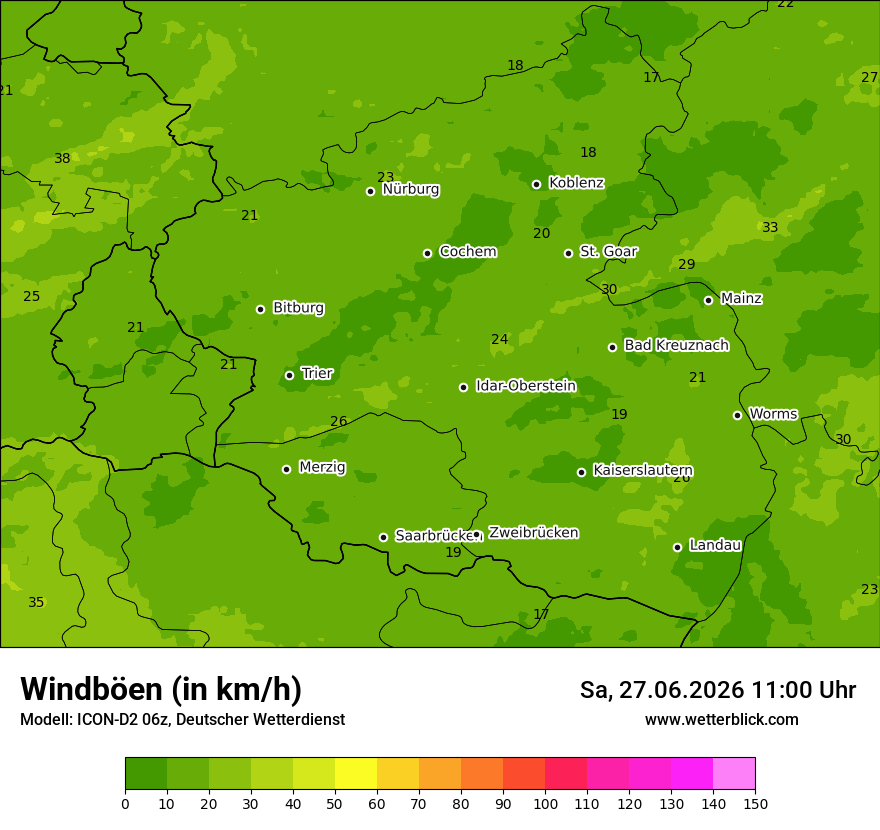Maximale Windböen