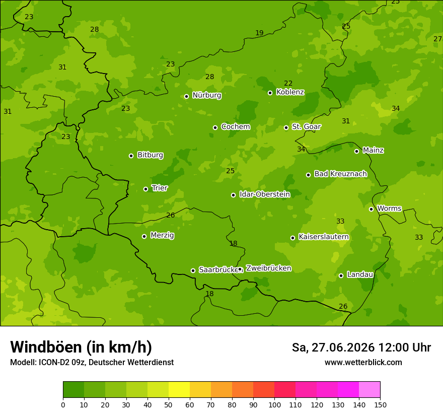 Maximale Windböen