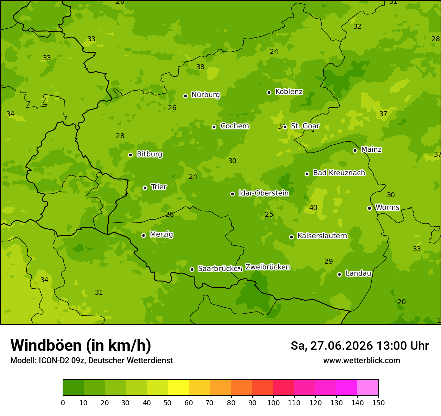 Maximale Windböen