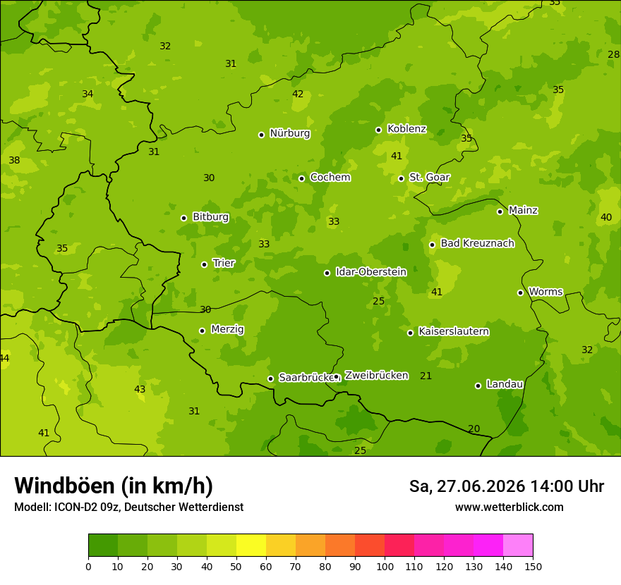 Maximale Windböen