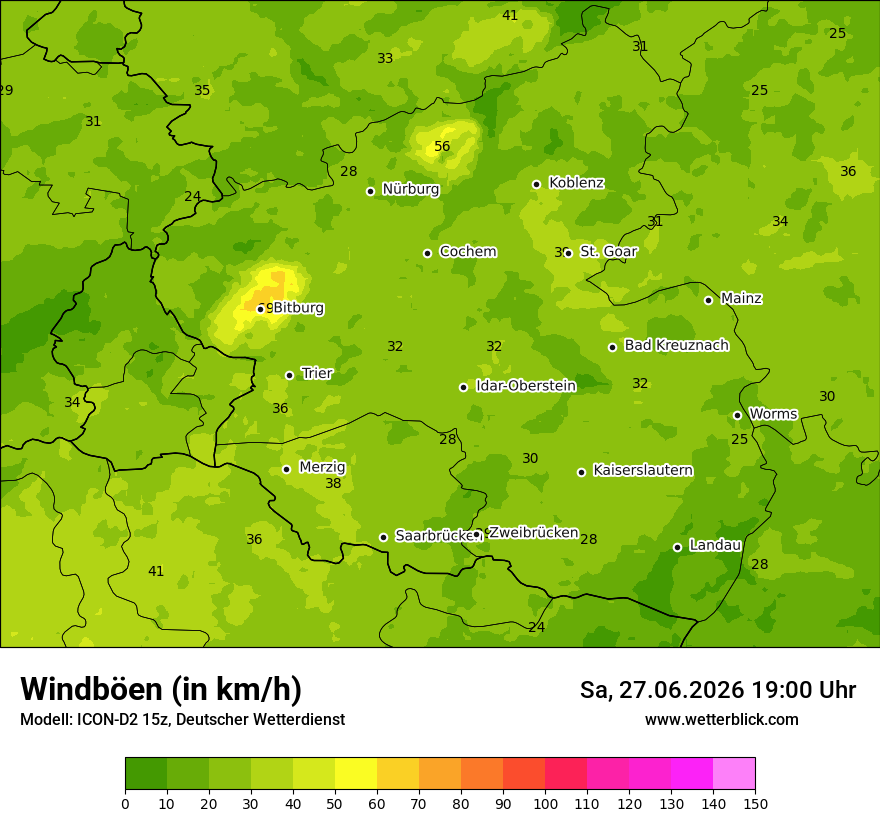 Maximale Windböen
