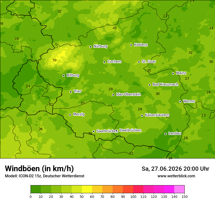 Maximale Windböen