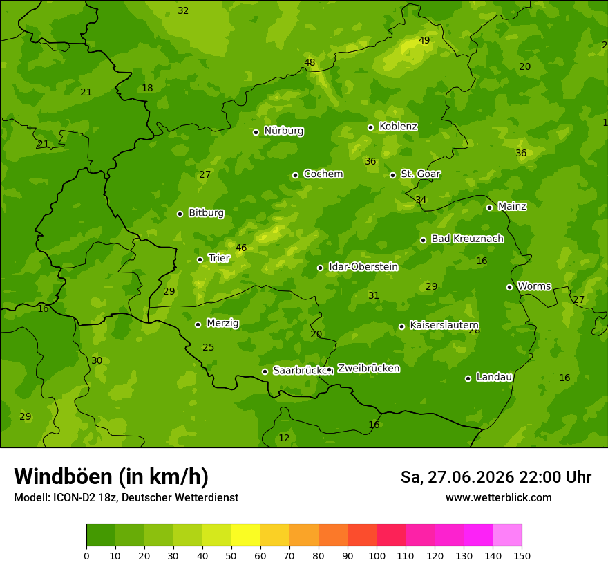 Maximale Windböen