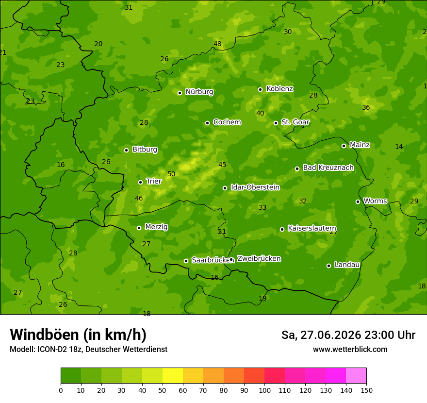 Maximale Windböen
