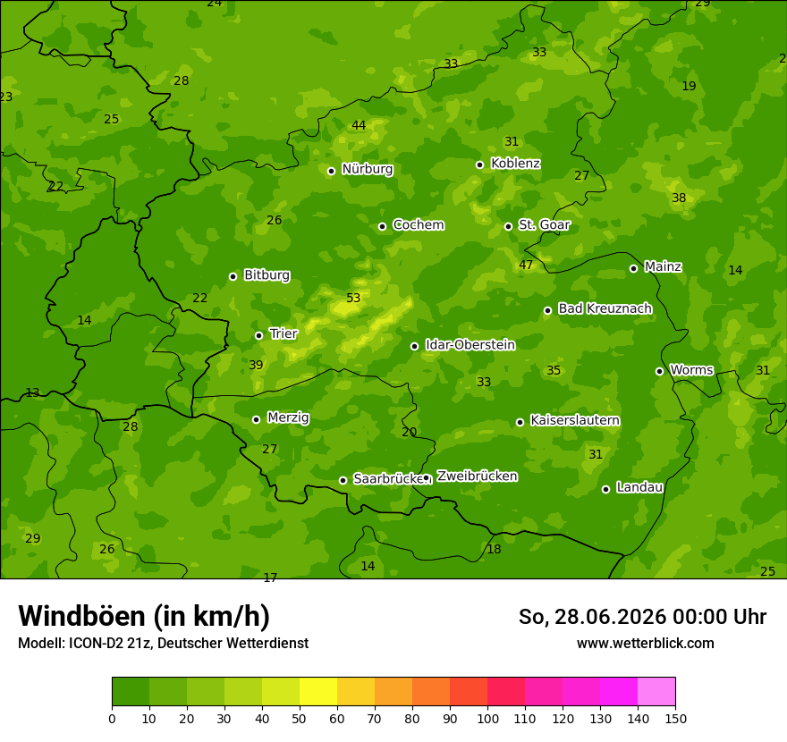 Maximale Windböen