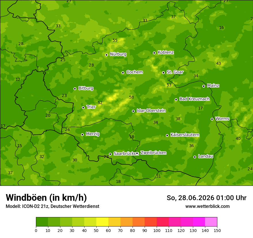 Maximale Windböen