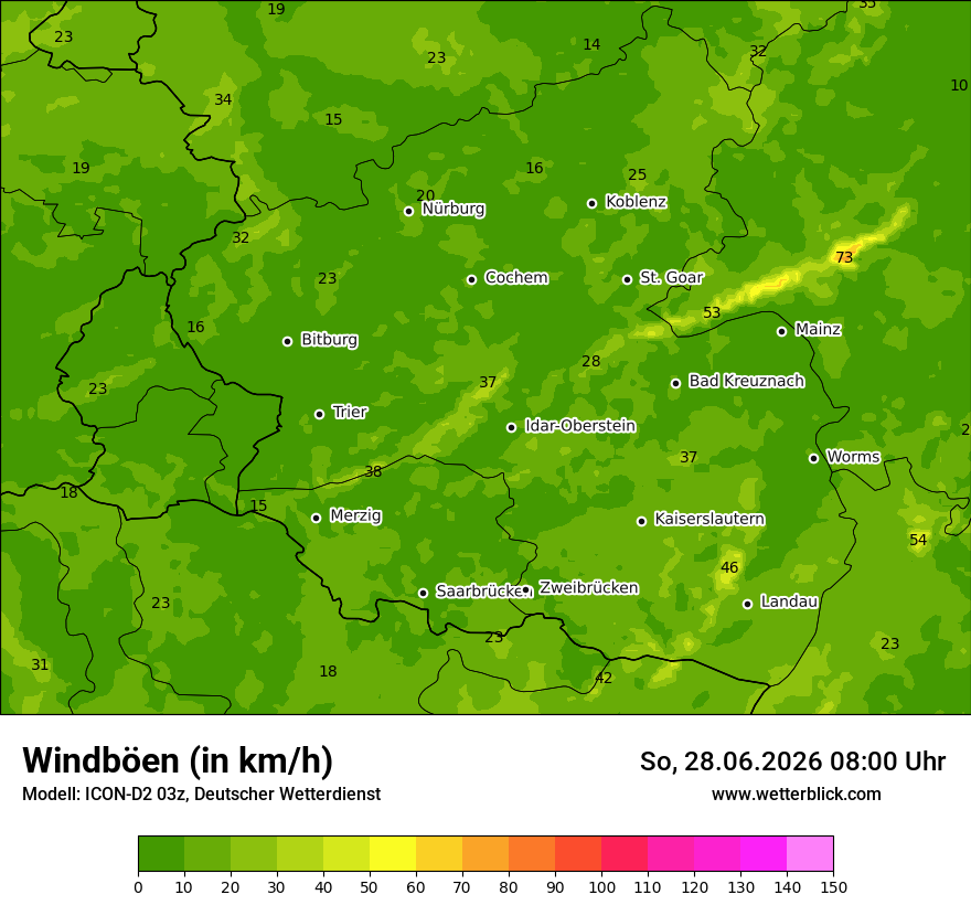 Maximale Windböen