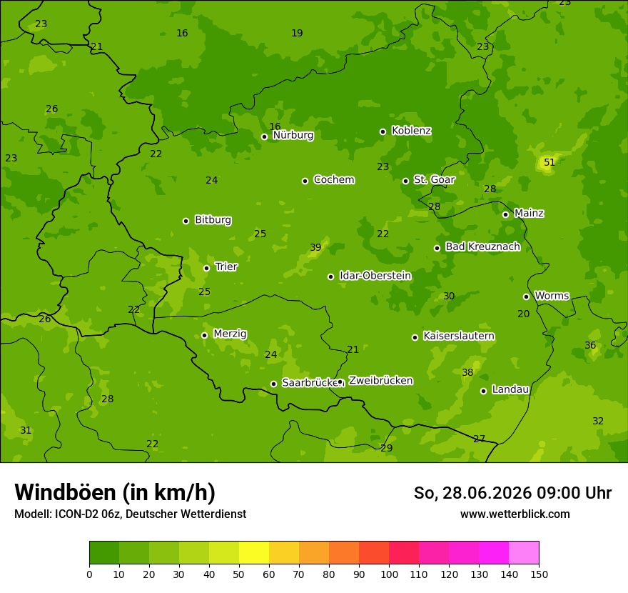 Maximale Windböen