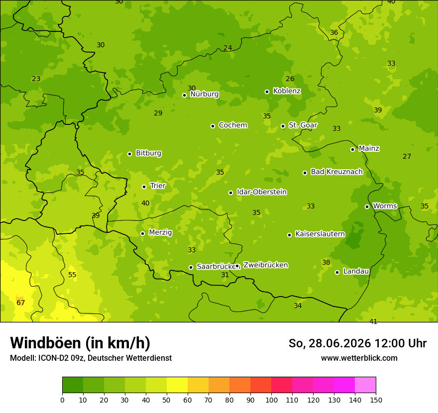 Maximale Windböen