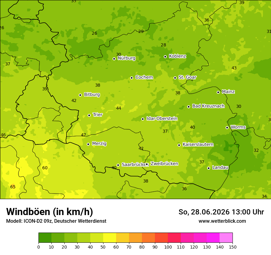 Maximale Windböen