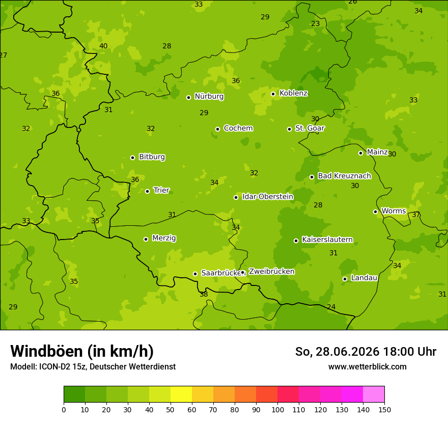Maximale Windböen
