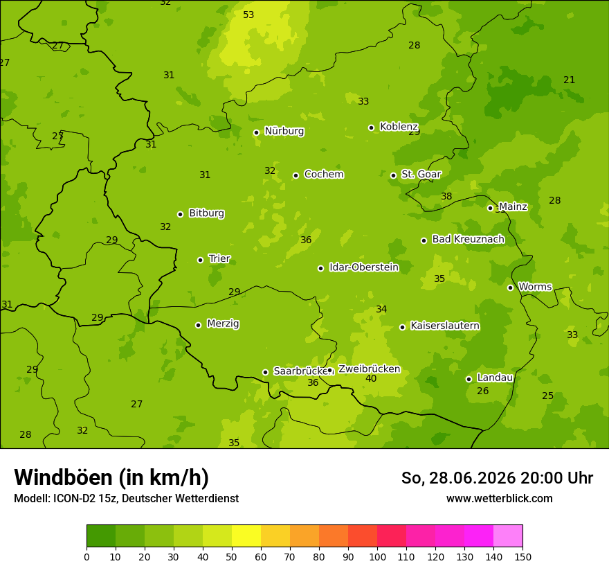 Maximale Windböen