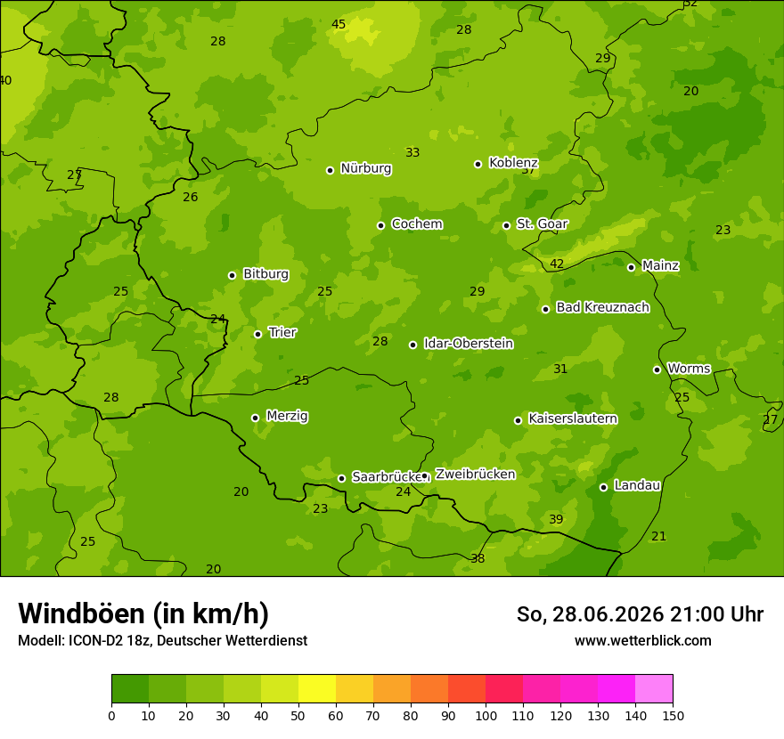 Maximale Windböen