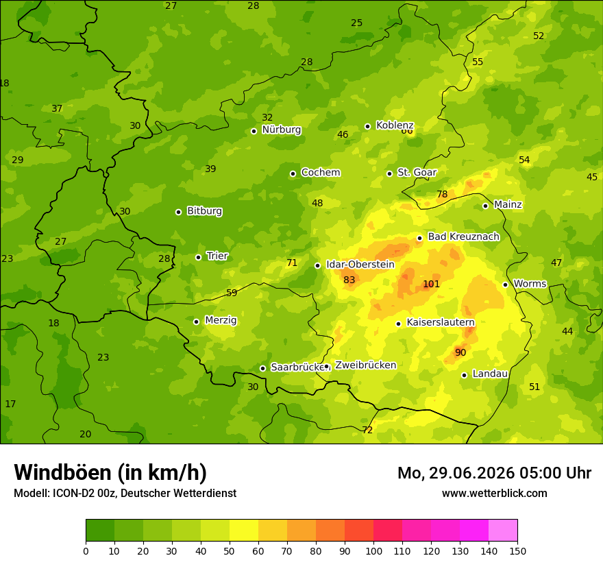 Maximale Windböen