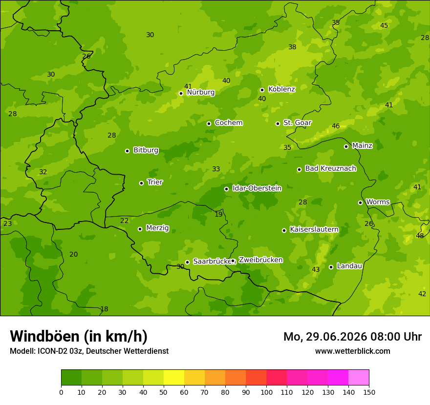 Maximale Windböen