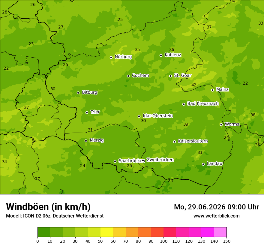 Maximale Windböen