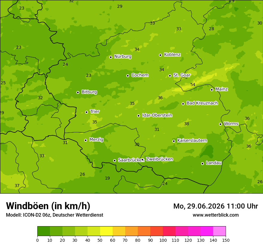 Maximale Windböen