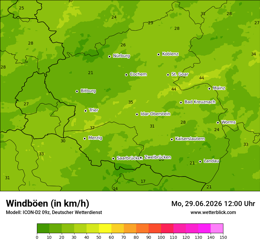 Maximale Windböen
