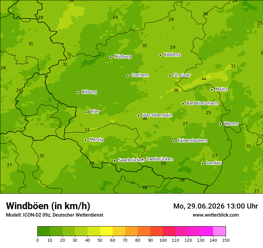 Maximale Windböen