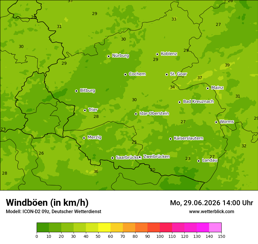 Maximale Windböen
