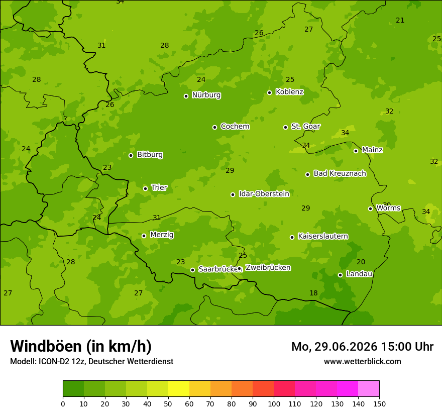 Maximale Windböen