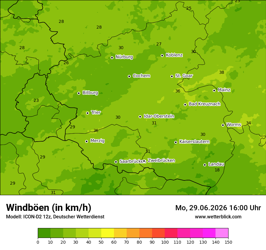 Maximale Windböen