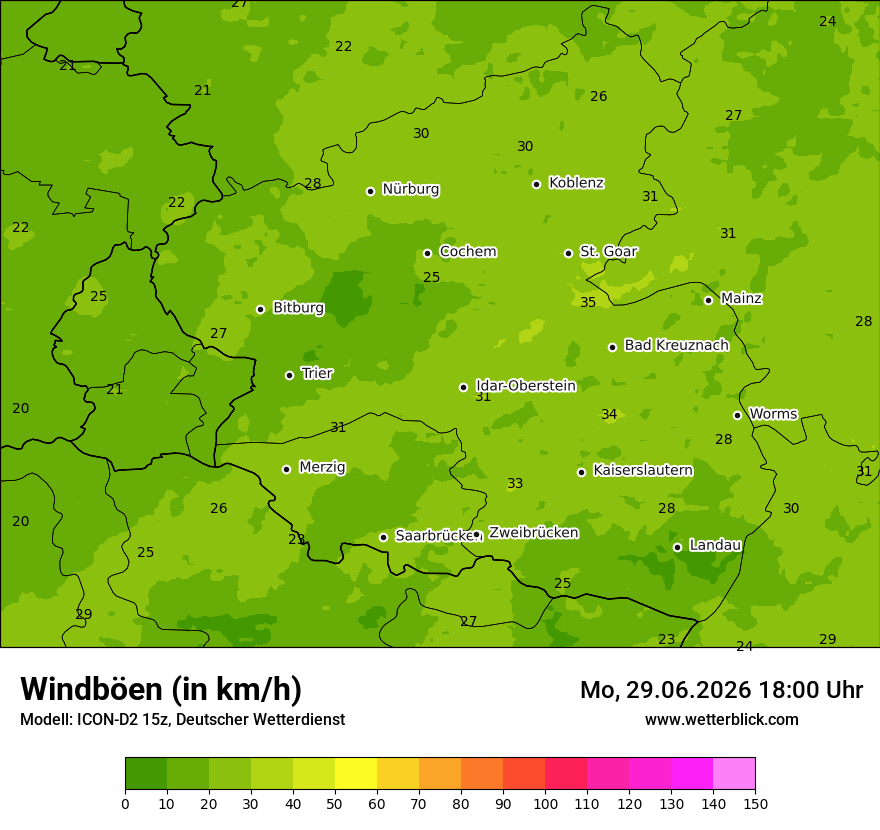 Maximale Windböen