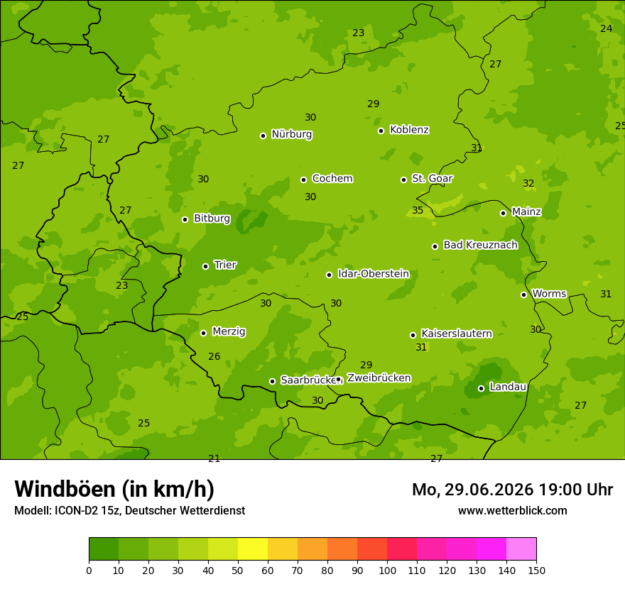 Maximale Windböen