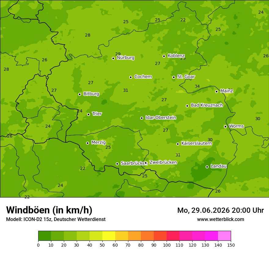Maximale Windböen