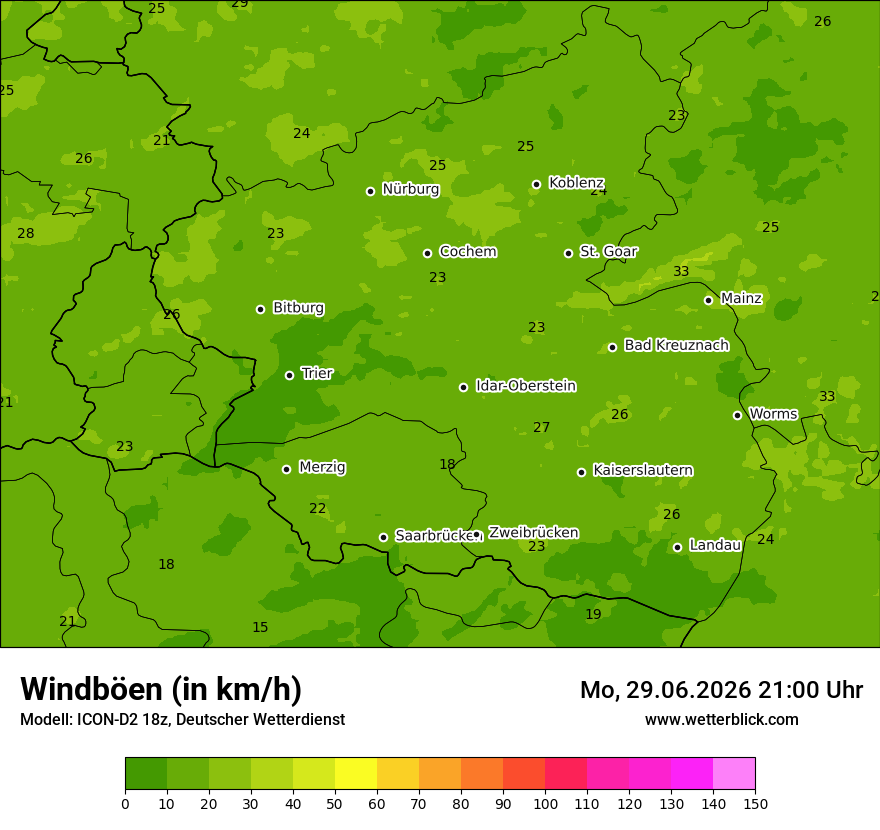 Maximale Windböen