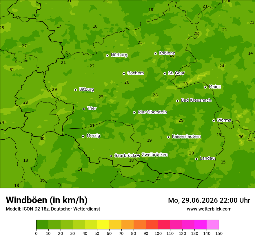 Maximale Windböen
